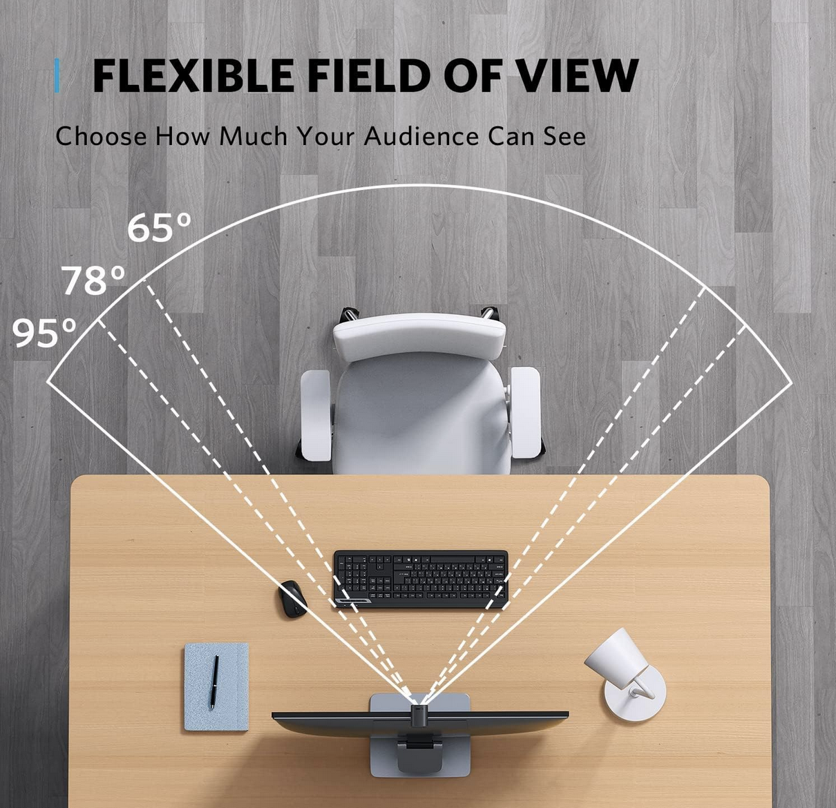 Anker PowerConf C200 Webcam (2K) on a laptop with clear video display of flexible view
